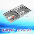 Stainless steel kitchen sink with drainer